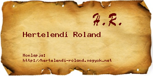 Hertelendi Roland névjegykártya